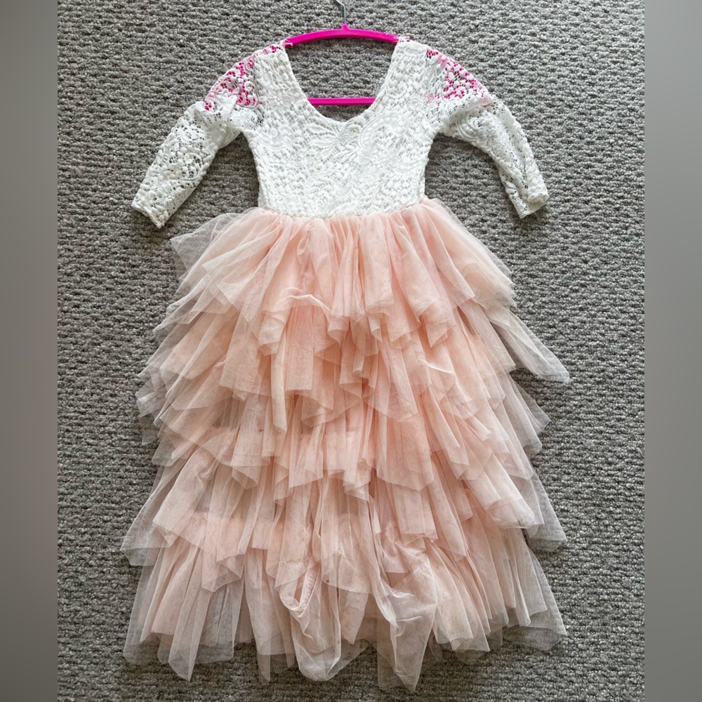 🧚 Backless A-line Lace Back Flower Girl Dress - Picture 7 of 7